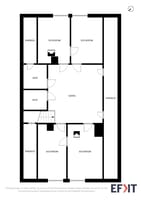 Plantegning loftsetasje. Denne er tilknyttet 1. etasje, men kan også benyttes av leiligheten om ønskelig