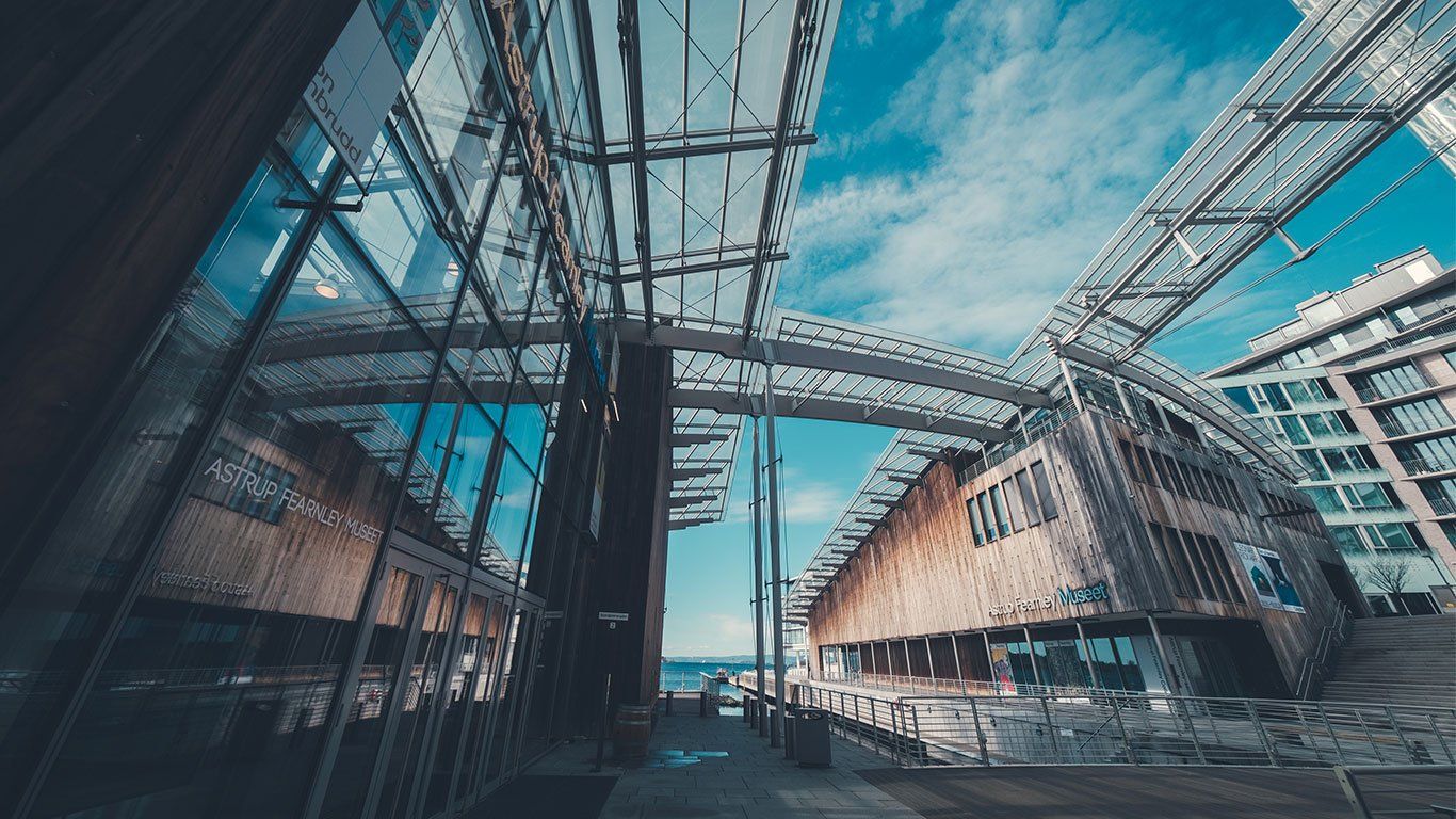 Fasader bygg på tjuvholmen i Oslo