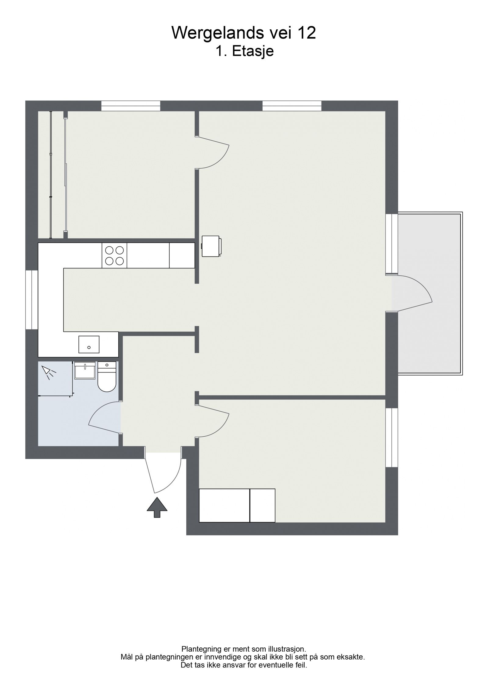  Wergelands vei 12 - 1. Etasje - 2D Floor Plan