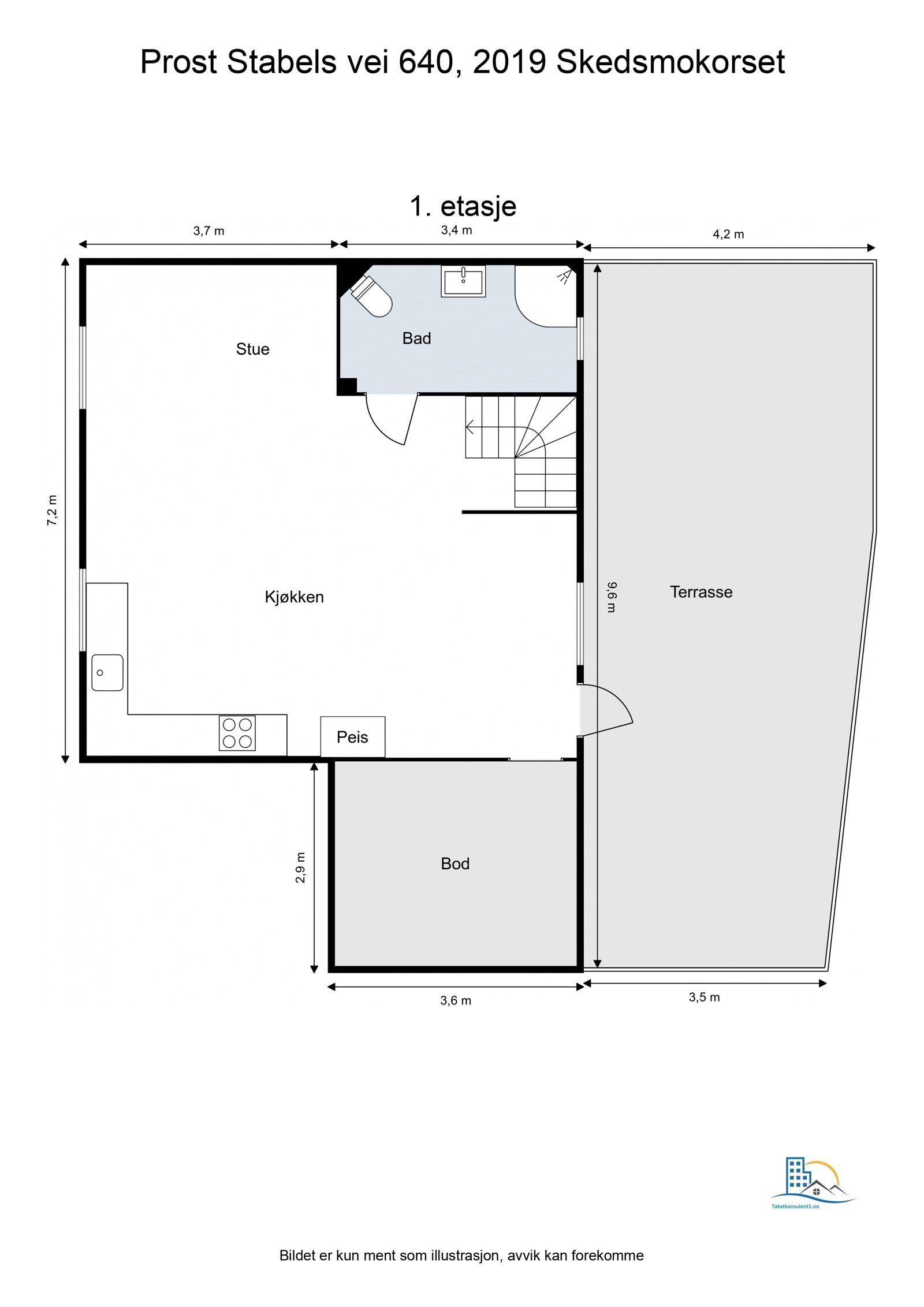 Plantegning- 1. etasje - 2D Floor Plan