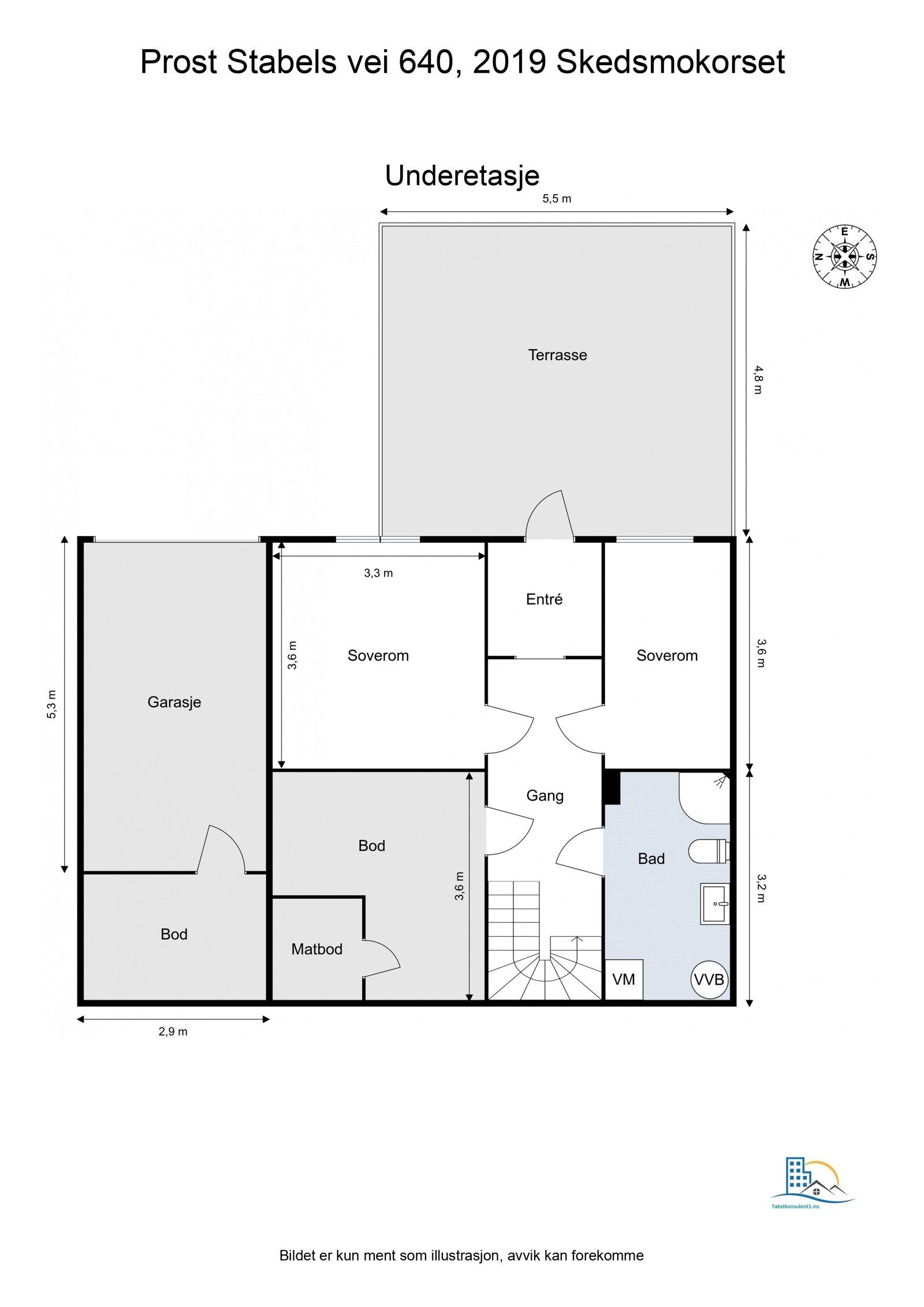 Plantegning - Underetasje - 2D Floor Plan