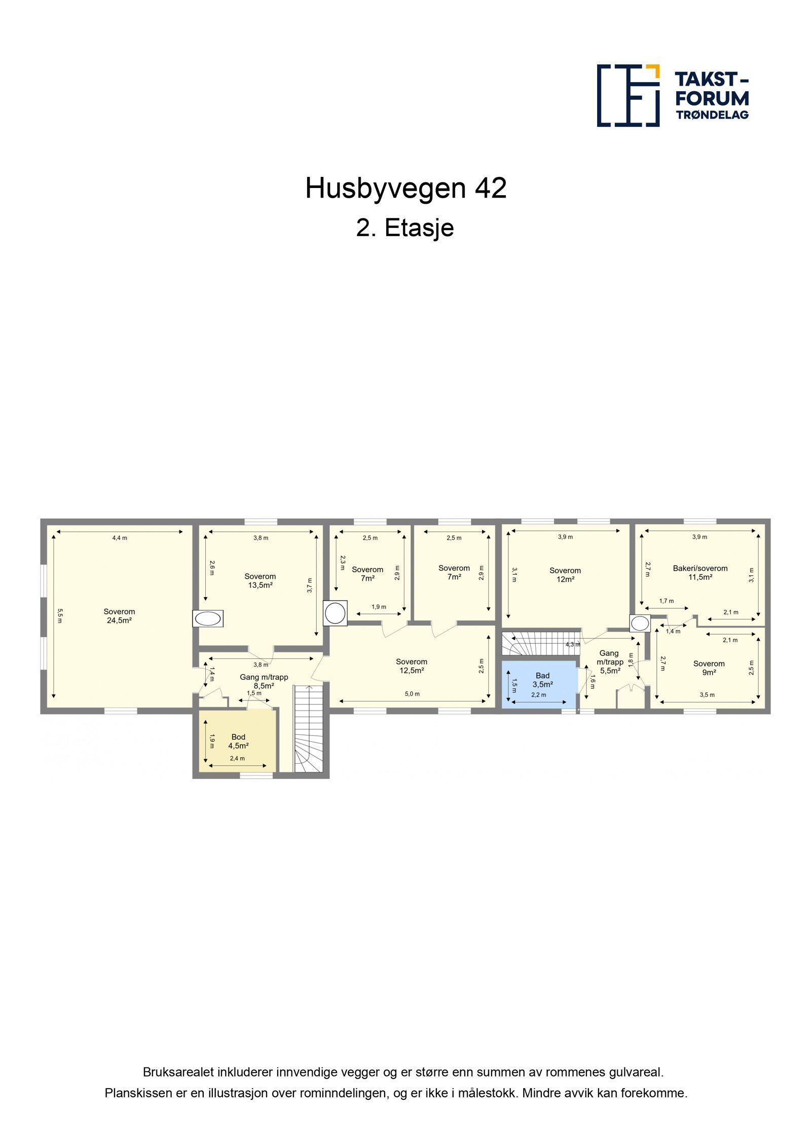 Plan våningshus 2. etasje