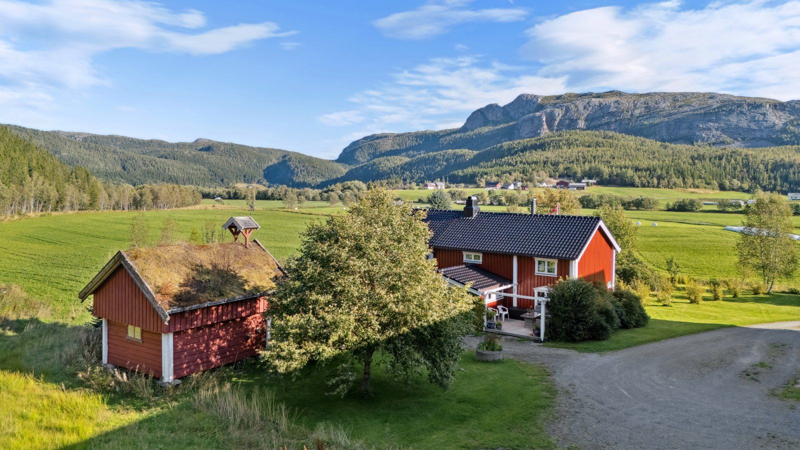 Eiendommen er på 1.611,5 dekar hvorav 92,9 dekar er dyrket