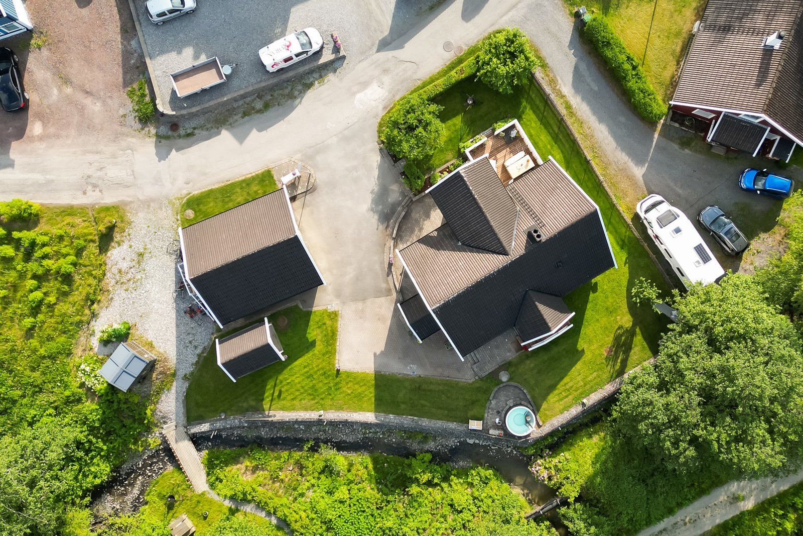 Dronebilde av tomten