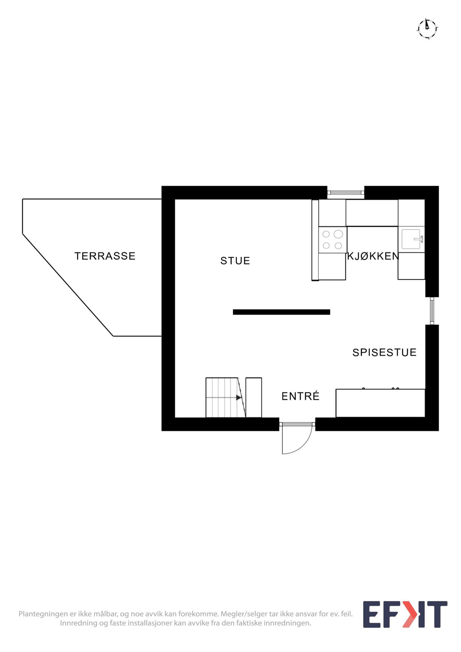 Planløsning stabburet 1. etasje