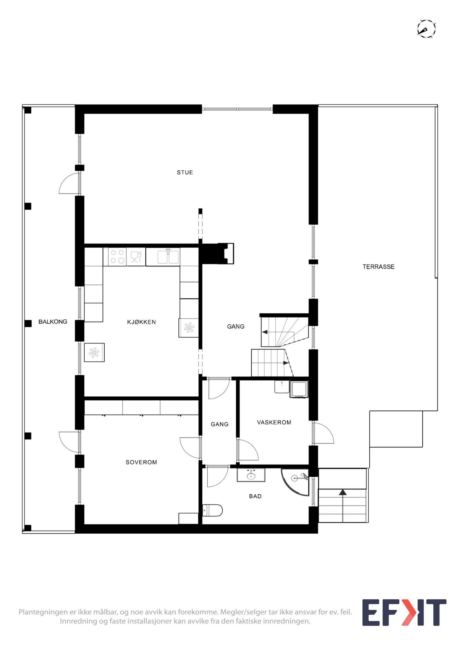 Plan 1. etasje våningshus