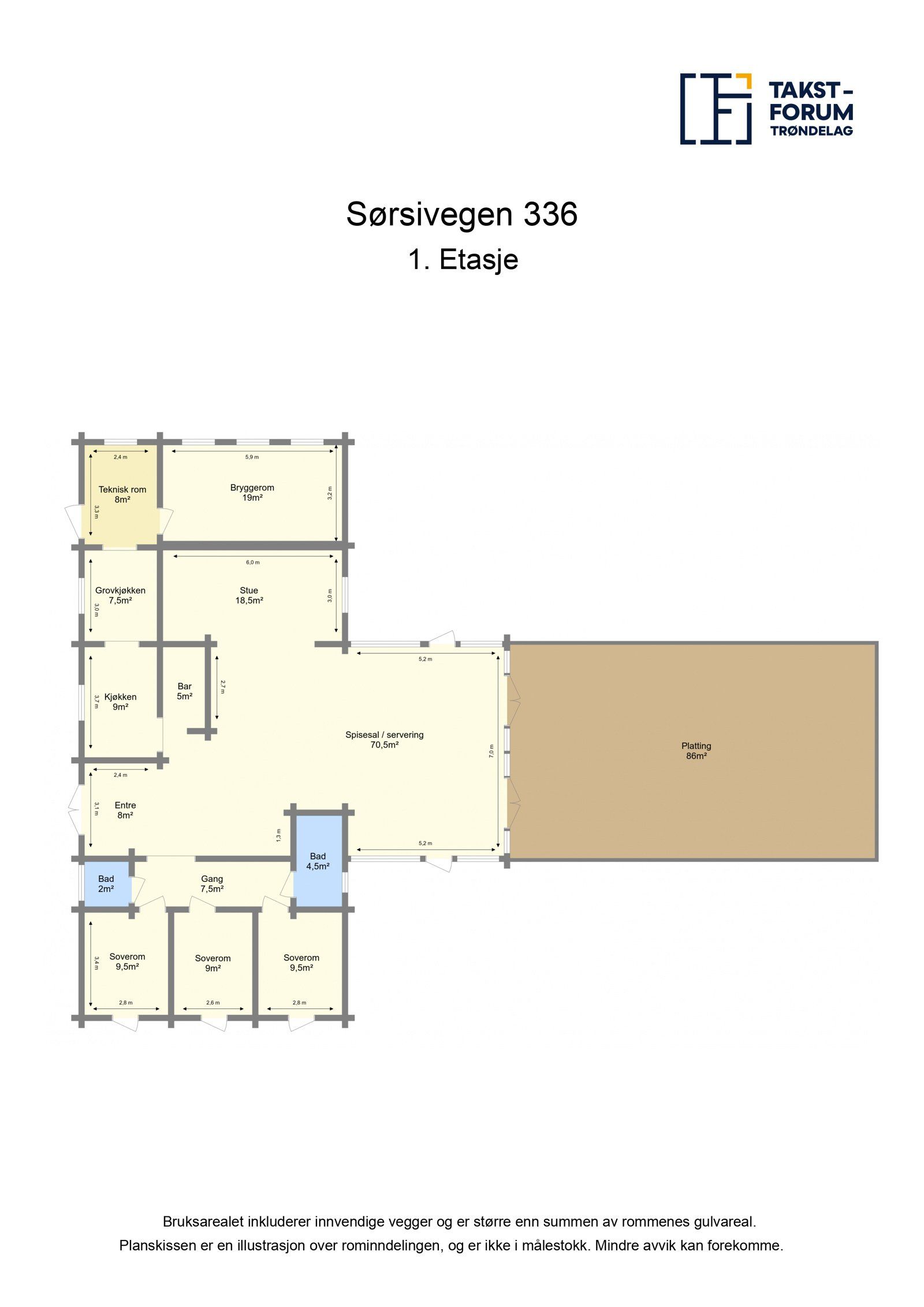 Sørsivegen 336 - Planskisse 