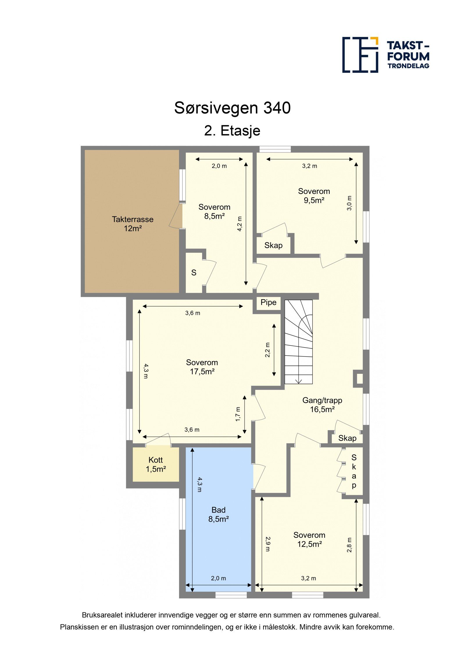 Sørsivegen 340 - Planskisse 2. Etasje 
