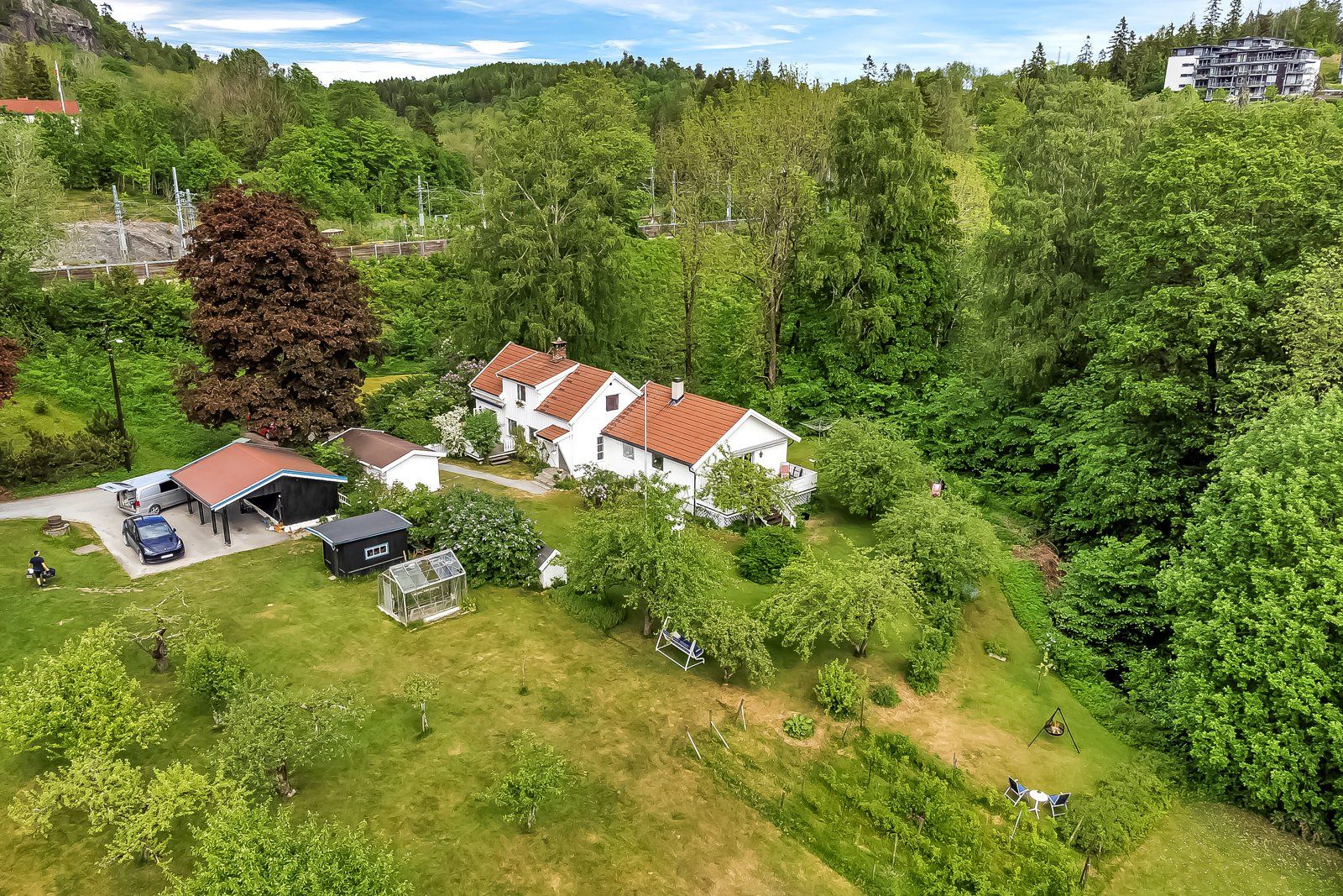 Dronebilde av tomten