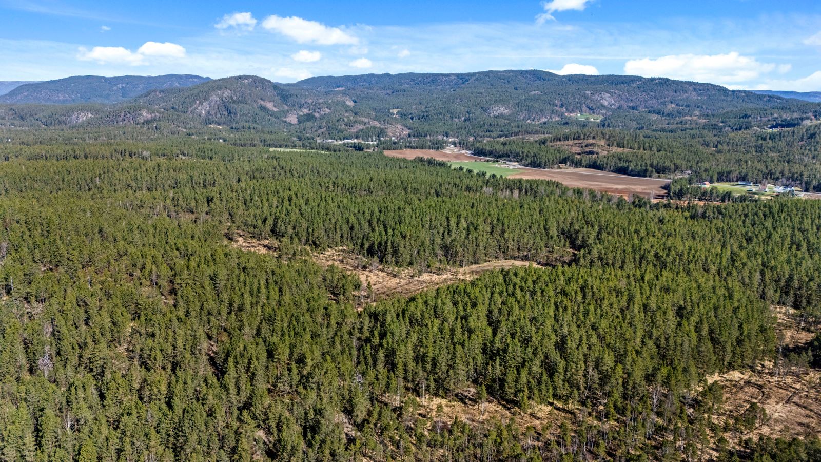 Tatt fra over Ljosvatn mot tunet. 