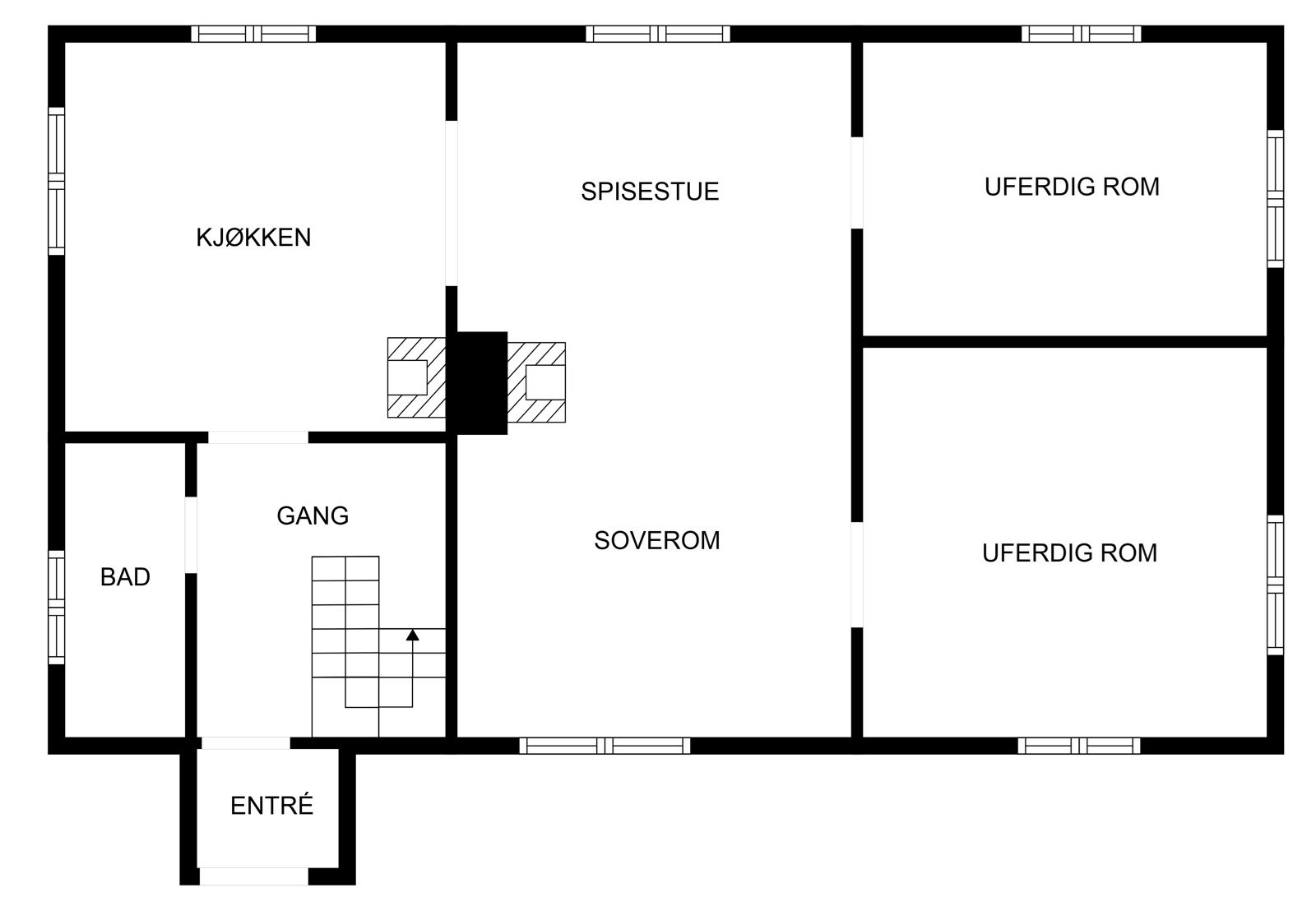 Plantegning 1 etg hovedhus