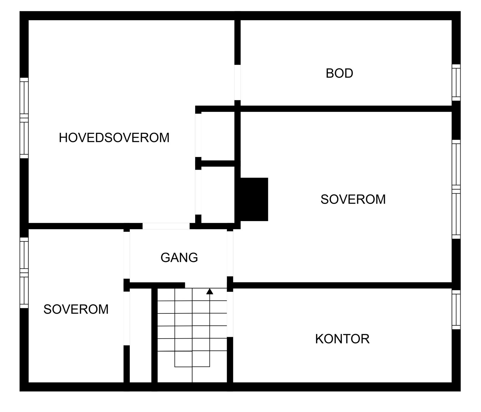 Plantegning 2 etg hovedhus