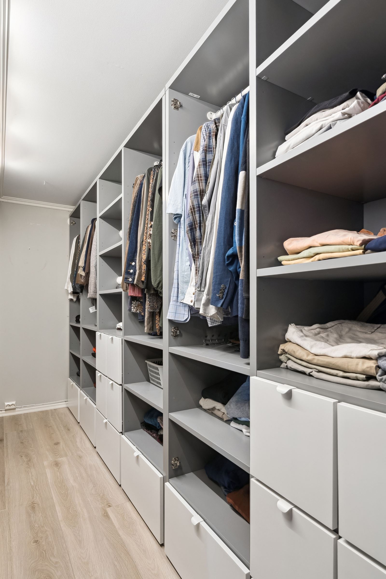Walk- in garderobe i kjelleren