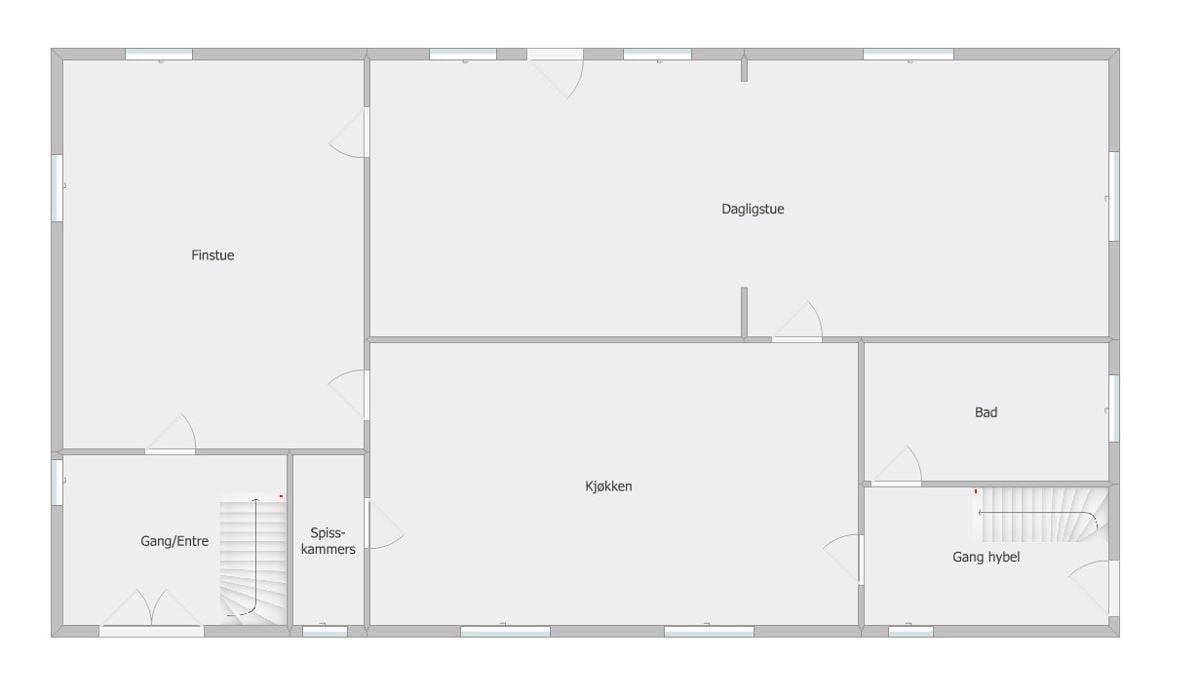 Plantegning 1. etasje. Tegningen er ikke nøyaktige og avvik kan forekomme