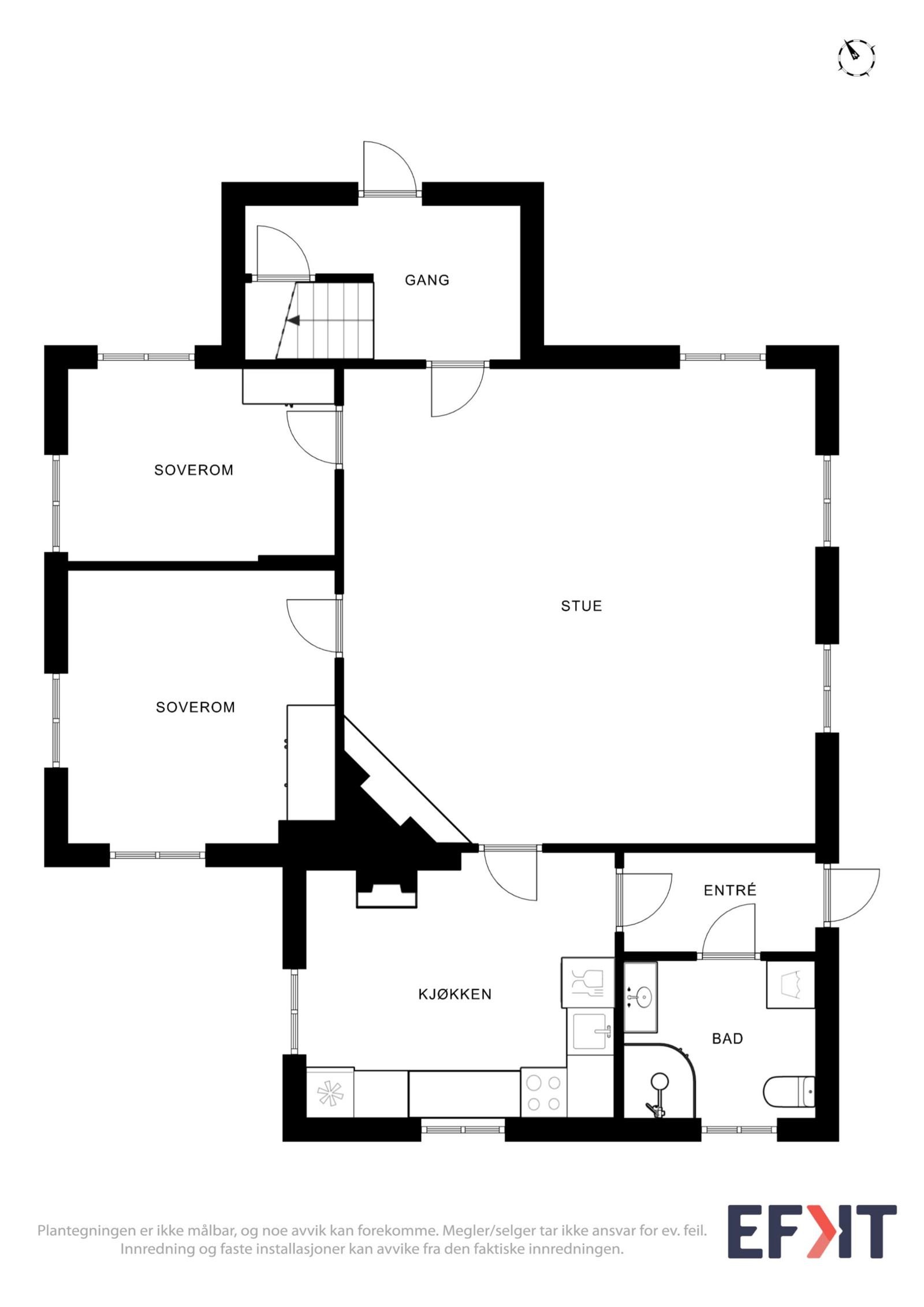 Kvålevegen 6 - Plantegning 1. etasje