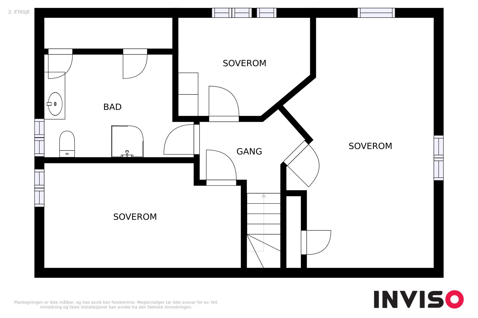 Plantegning 2. etasje av hovedhuset