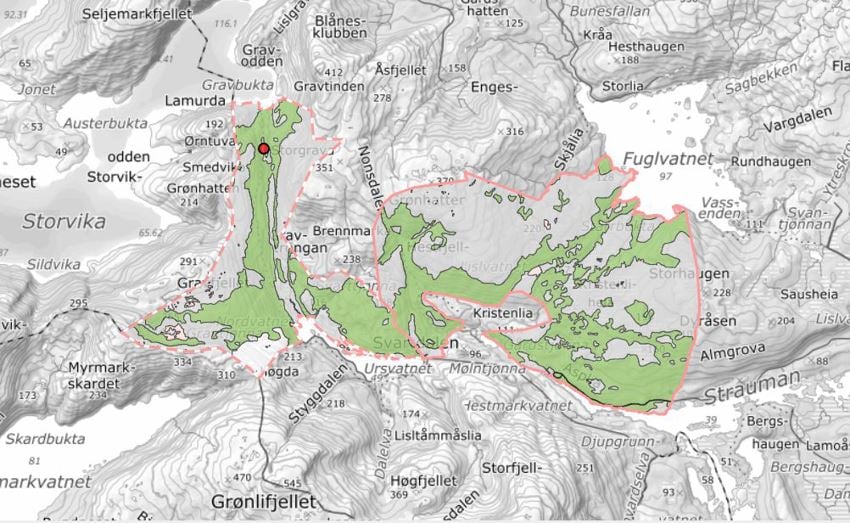 NIBIO gårdskart over eiendommen