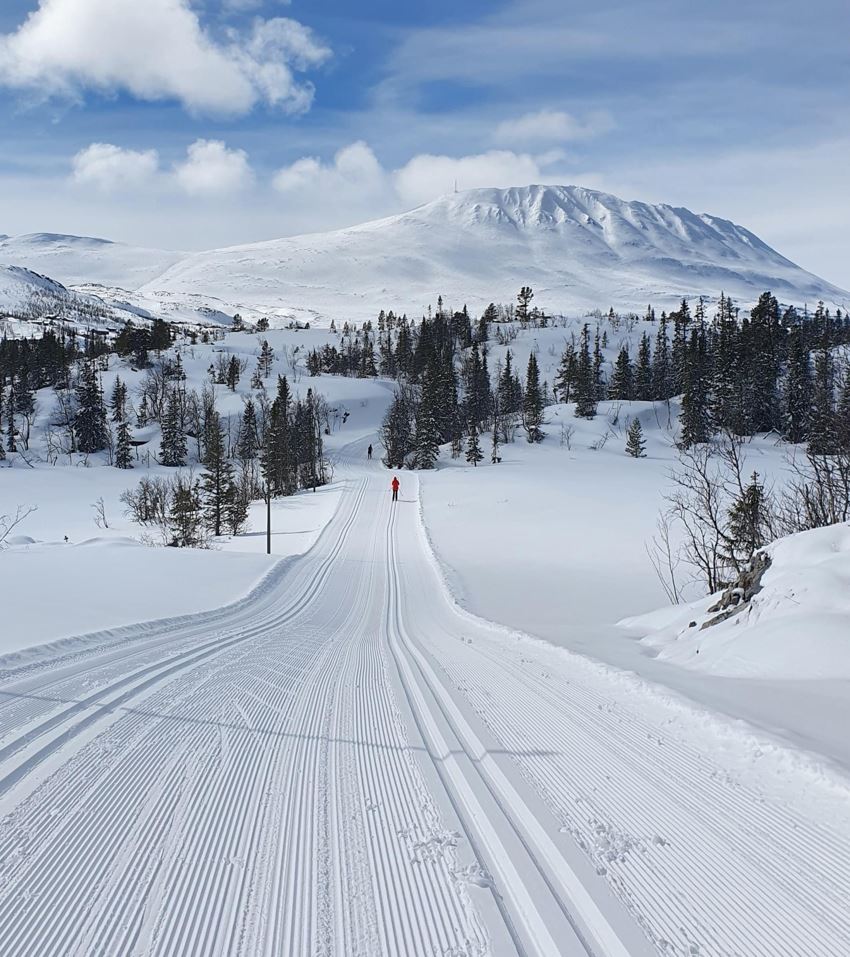 Langrenn og tur - Svartdalsløypa (lysløypa) langs Kvitåvatn ved Gaustatoppen