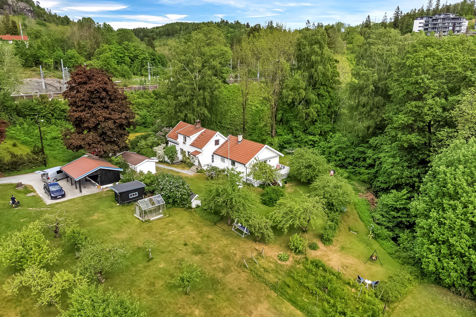 Dronebilde av tomten
