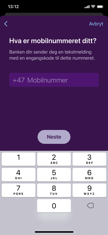 Skriv inn mobilnummer
