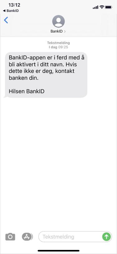 Du vil motta en SMS